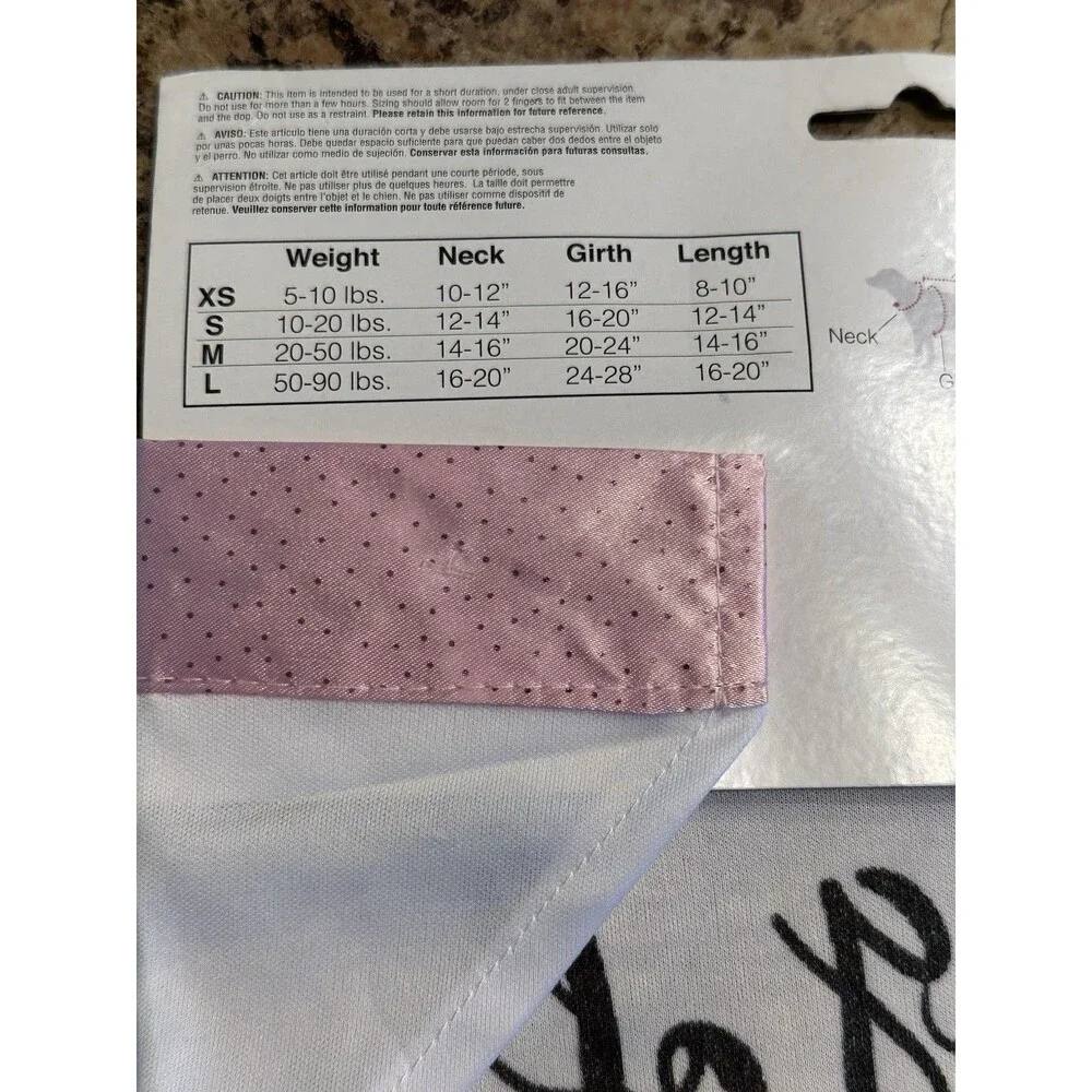 Dog of Honor Bandana Wedding Pink White Bow Roses One Piece Sz Medium- 20-50lbs